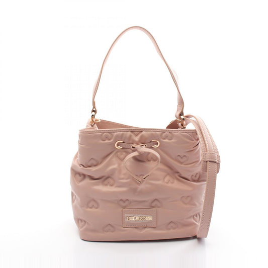 Love Moschino Heart Leather Handbag Pink