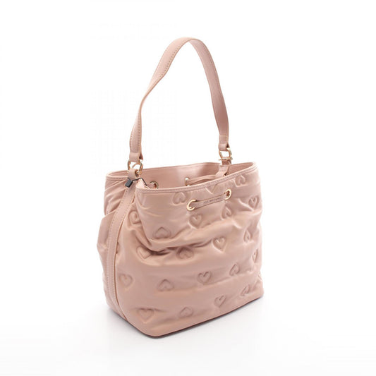 Love Moschino Heart Leather Handbag Pink
