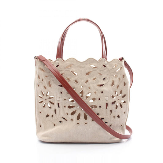 Chloe Canvas Leather Small Tote Bag