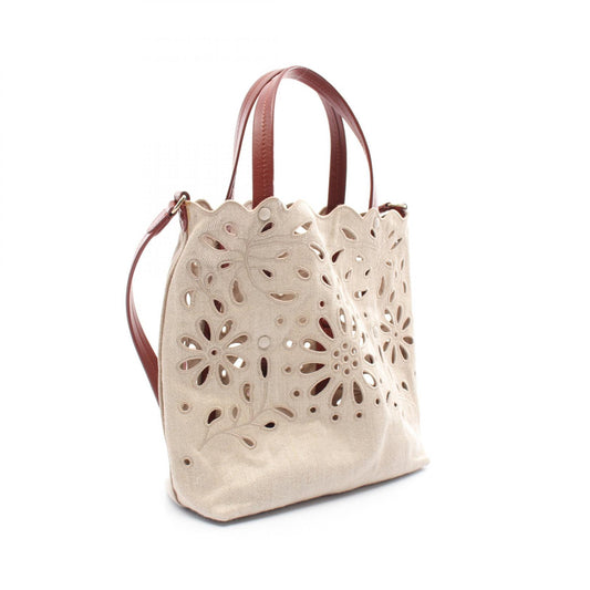 Chloe Canvas Leather Small Tote Bag