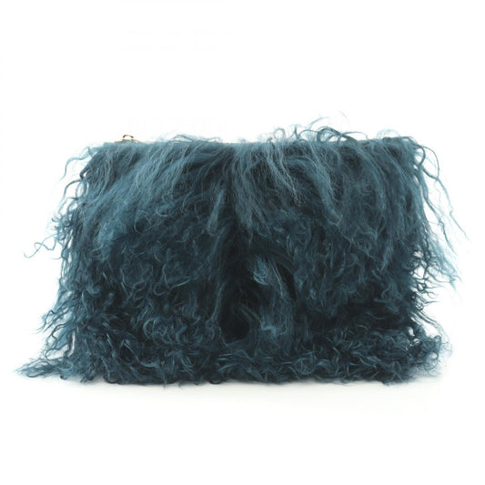 Valextra Leather Mongolian Fur Tote Bag