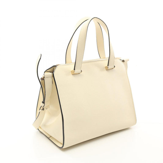 Valextra Leather Tote Bag Ivory
