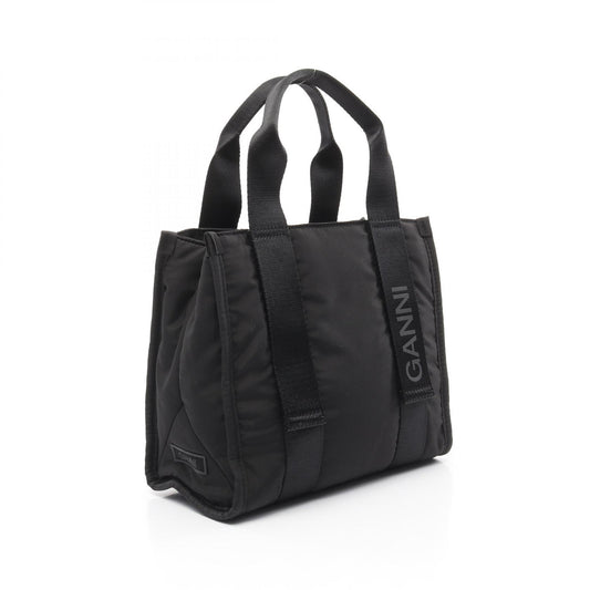 Ganni Small Tech Tote Handbag Polyester Black