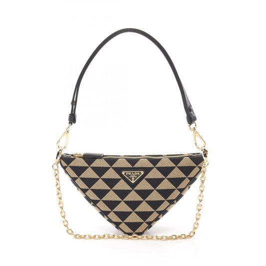 Prada Canvas Leather Triangle Shoulder Bag