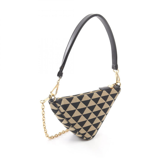 Prada Canvas Leather Triangle Shoulder Bag