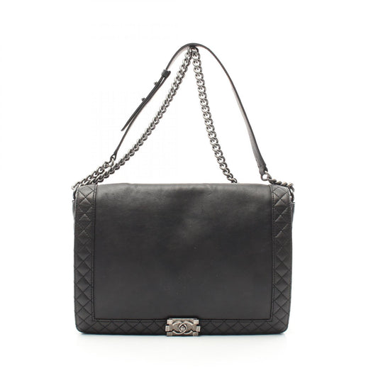 Chanel Boy Leather Shoulder Bag Black