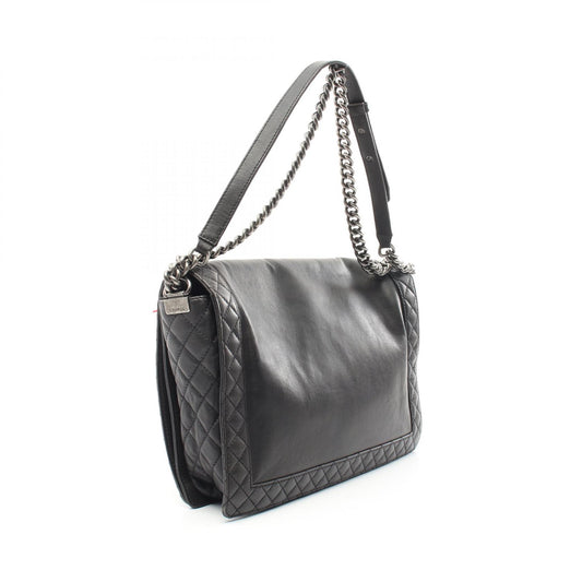 Chanel Boy Leather Shoulder Bag Black