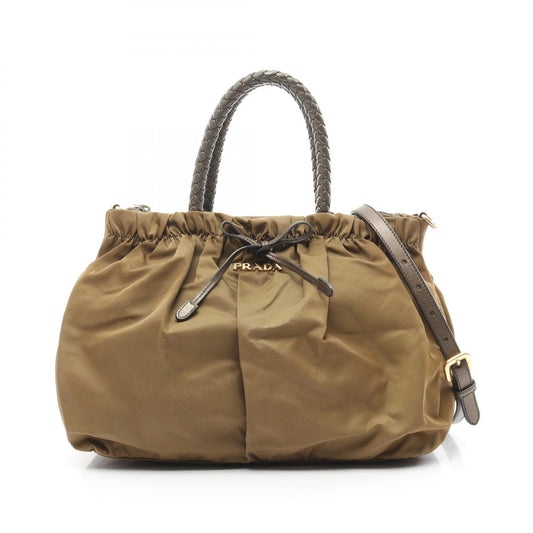 Prada Tessuto Bow Nylon Leather Handbag BN1778