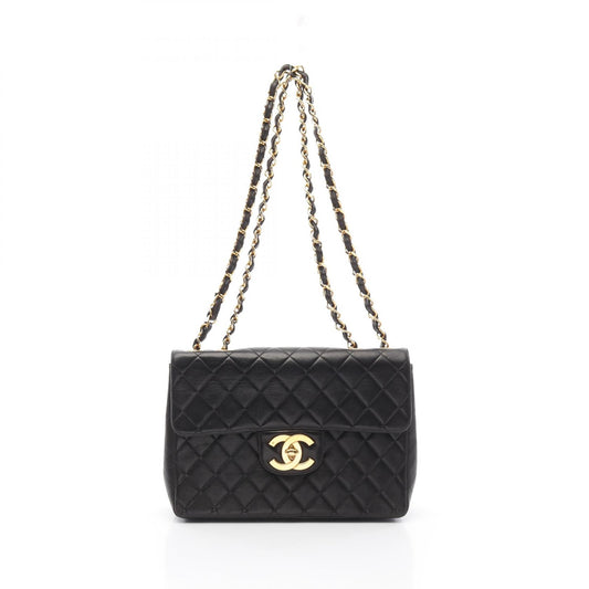 Chanel Lambskin Single Flap Shoulder Bag Black