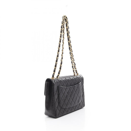 Chanel Lambskin Single Flap Shoulder Bag Black