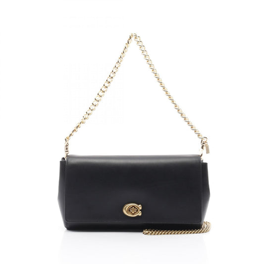 Coach Leather Shoulder Bag Black 43022