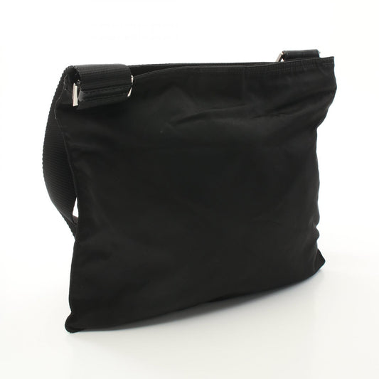 Prada Nylon Leather Shoulder Bag Black