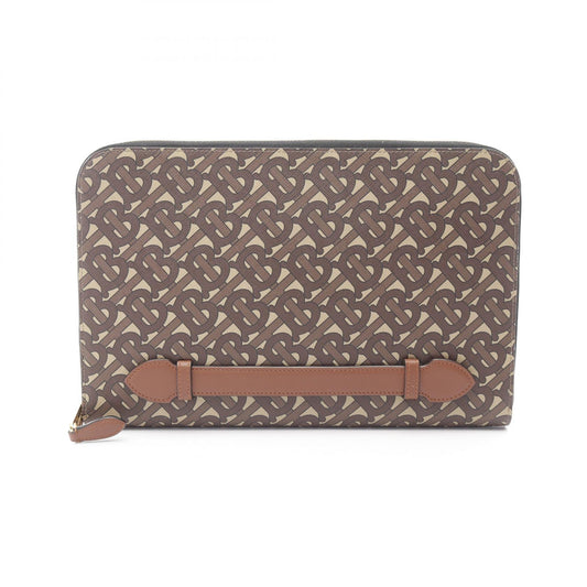 Burberry TB Monogram Clutch Bag PVC Leather