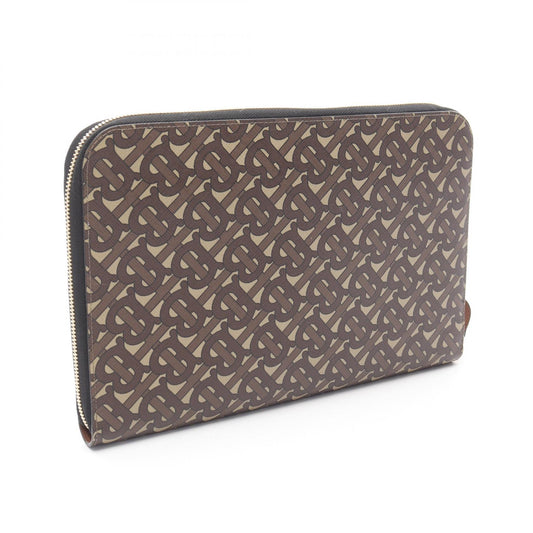 Burberry TB Monogram Clutch Bag PVC Leather