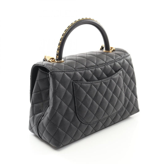Chanel Coco Handle Flap Bag Leather Black