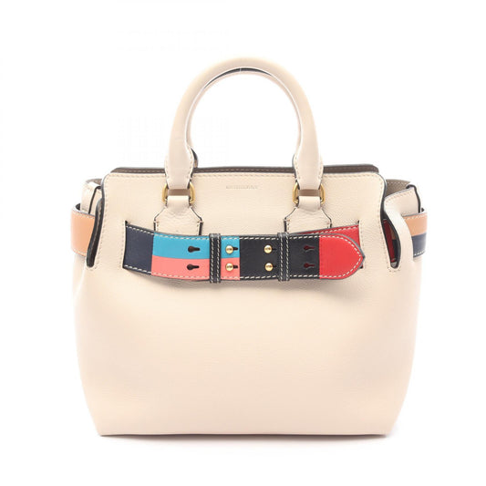 Burberry Leather Handbag Beige Multicolor
