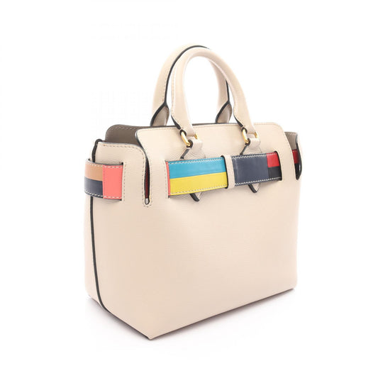 Burberry Leather Handbag Beige Multicolor