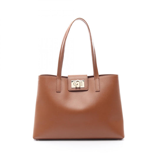 Furla 1927 Leather Tote Bag Brown