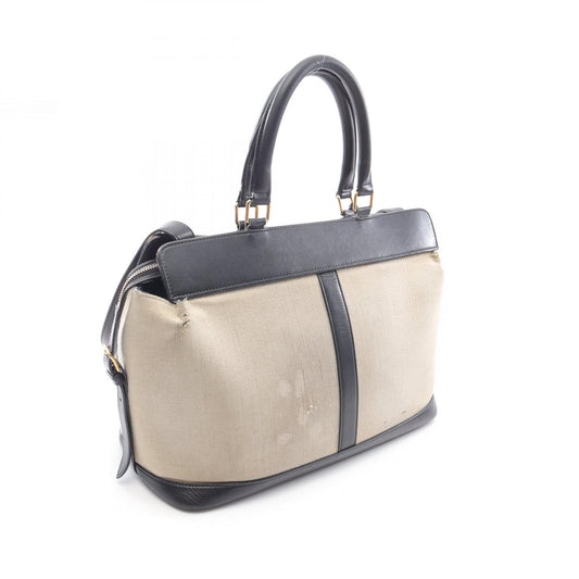 Celine Medium Cabas de France Canvas Leather Handbag
