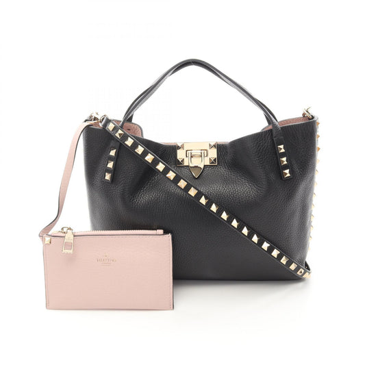 Valentino Rockstud Leather Handbag Black