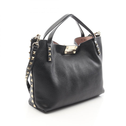 Valentino Rockstud Leather Handbag Black