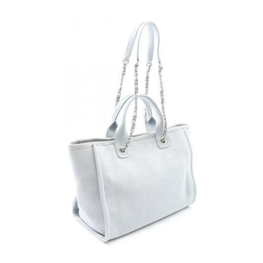 Chanel Deauville Small Tote Bag Canvas Leather