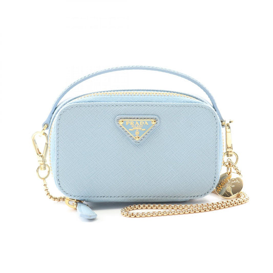 Prada Saffiano Triangle Mini Pouch Shoulder Bag