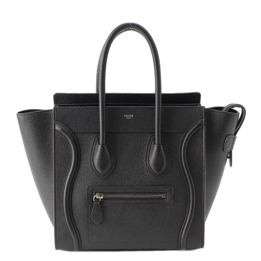 Celine Luggage Micro Shopper Leather Handbag Black