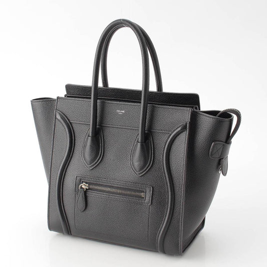 Celine Luggage Micro Shopper Leather Handbag Black