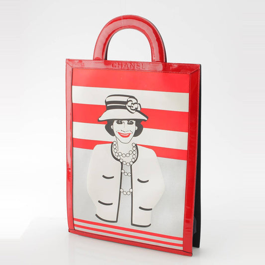 Chanel Mademoiselle Chocolate Bar Tote Bag Red