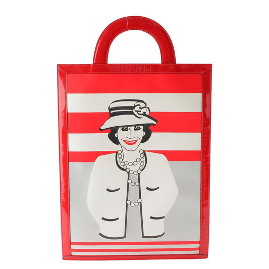 Chanel Mademoiselle Chocolate Bar Tote Bag Red