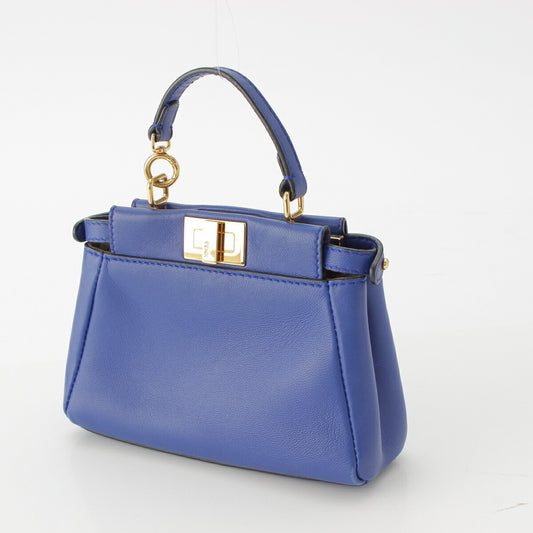 Fendi Leather Micro Peekaboo Handbag 8M0355