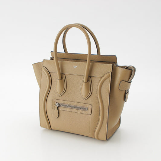 Celine Luggage Micro Shopper Leather Handbag