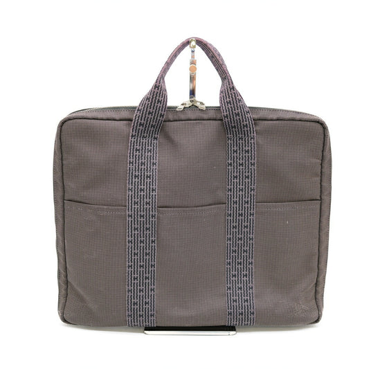 Hermes Canvas Business Briefcase Gray