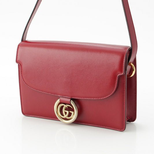 Gucci GG Marmont Leather Logo Flap Shoulder Bag