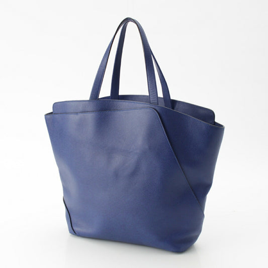 Valextra Leather Wrap Tote Bag Blue