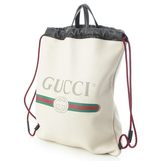 Gucci Leather Drawstring Logo 2WAY Backpack Tote