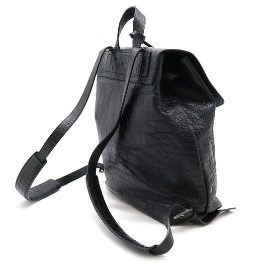 Saint Laurent Croc-Embossed Sac de Jour Backpack