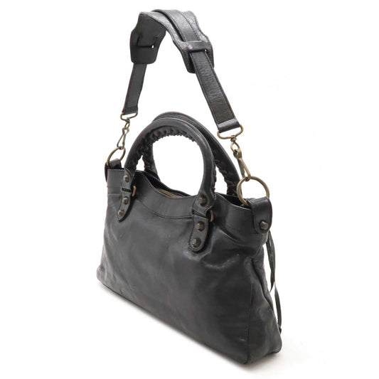 Balenciaga The First Leather Handbag Black