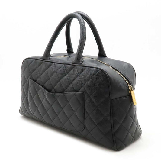 Chanel Caviar Skin Matelasse Mini Boston Bag