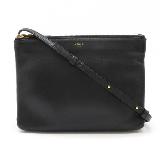 Celine Trio Large Leather Shoulder Bag Black