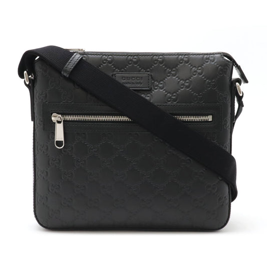 Gucci Leather Messenger Bag Black