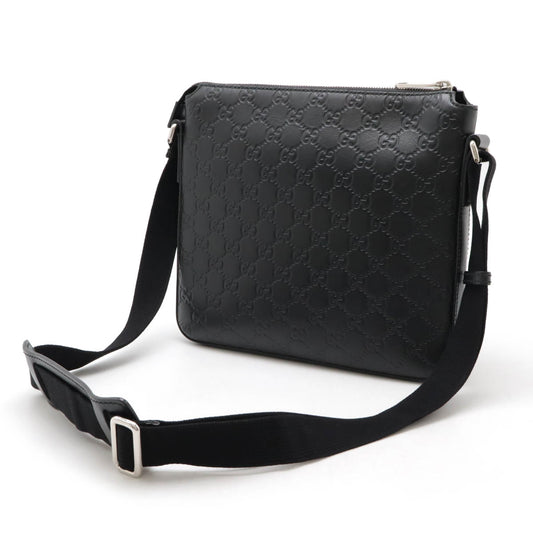 Gucci Leather Messenger Bag Black
