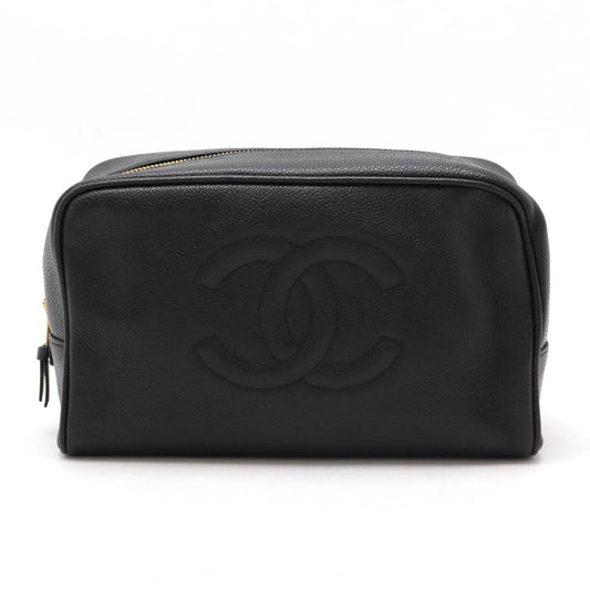Chanel Caviar Leather Coco Mark Clutch Bag