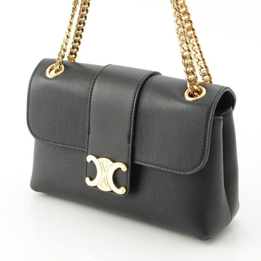 Celine Leather Triomphe Chain Shoulder Bag