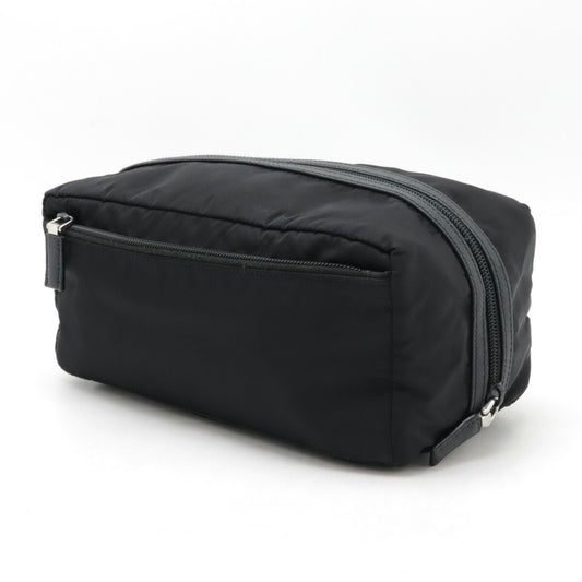 Prada Nylon Triangle Logo Clutch Bag