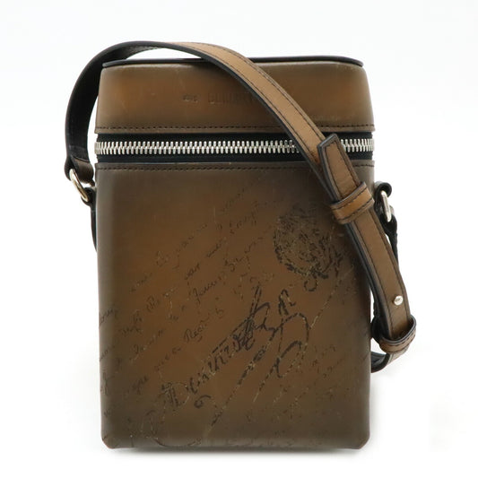 Berluti Venezia Leather Calligraphy Shoulder Bag