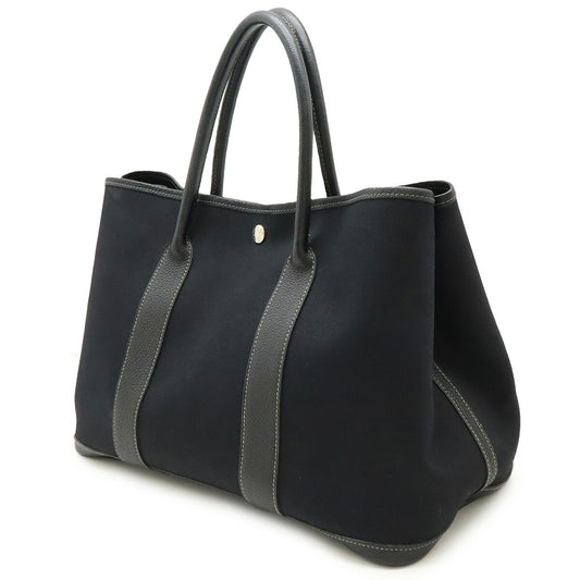 Hermes Garden Party PM Canvas Leather Tote Bag