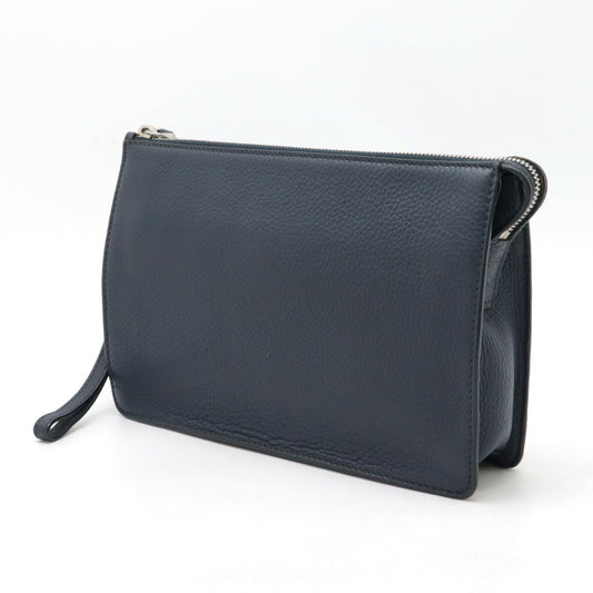 Prada Leather Triangle Logo Clutch Bag