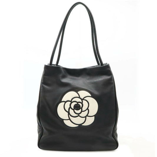 Chanel Camellia Logo Leather Tote Bag A20856